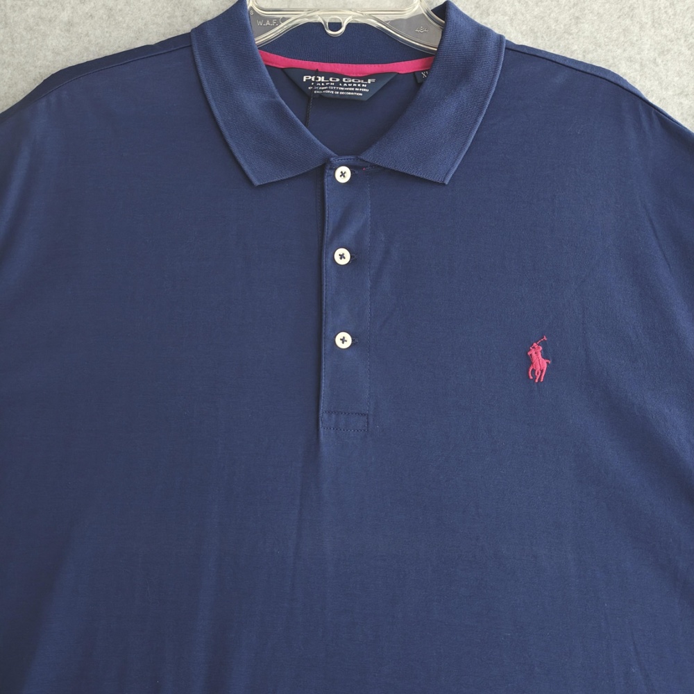 NWT Polo Golf Ralph Lauren Polo Shirt Mens XL Blue Pima Cotton Classic Pony Logo